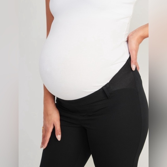 NWT! Black Maternity Side Panel Pixie Flare Pants - Size 10 💎 - Picture 5 of 7